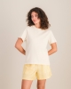 Short pyjama femme, rayures citron