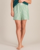 Short pyjama femme, rayures vert