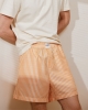 Short pyjama homme, rayures orange