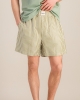Short pyjama homme, rayures olive