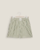 Short pyjama femme, rayures olive
