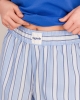 Short femme, rayures bleu-océan