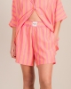 Short femme, rayures rose-orange