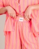 Short femme, rayures rose-orange