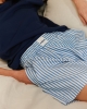 Short pyjama femme, rayures azur