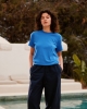 T-shirt femme coton bio, azur
