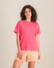 T-shirt femme coton bio, fuchsia