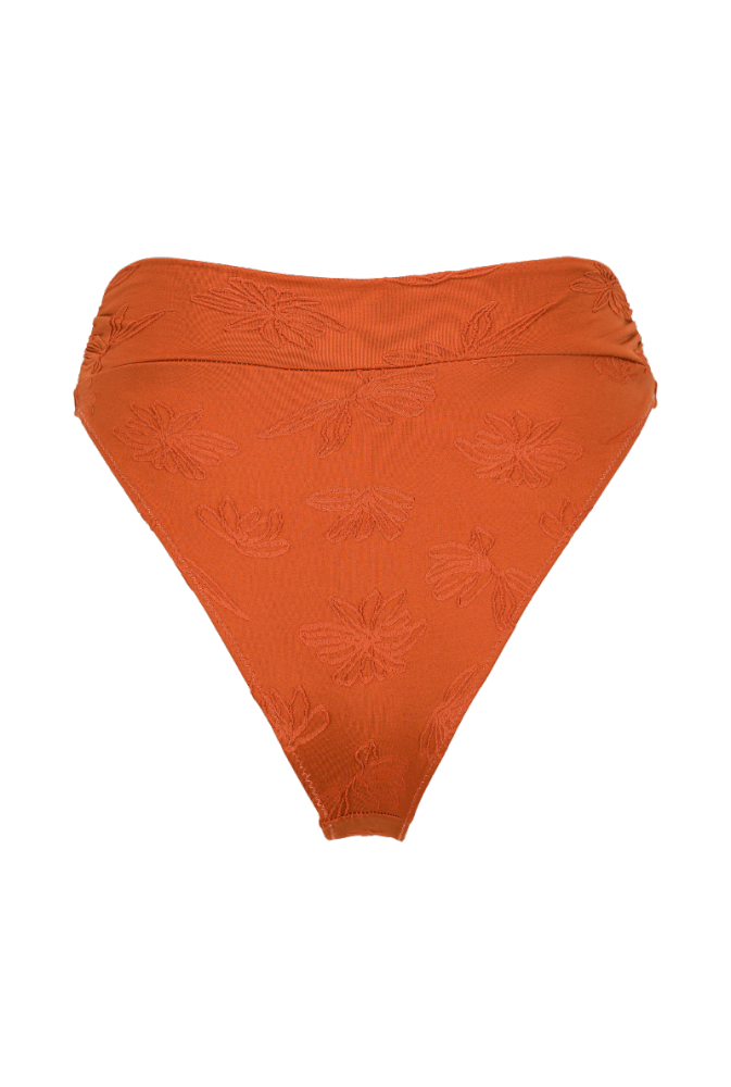 Bas de maillot culotte taille haute Myrto - Terracotta