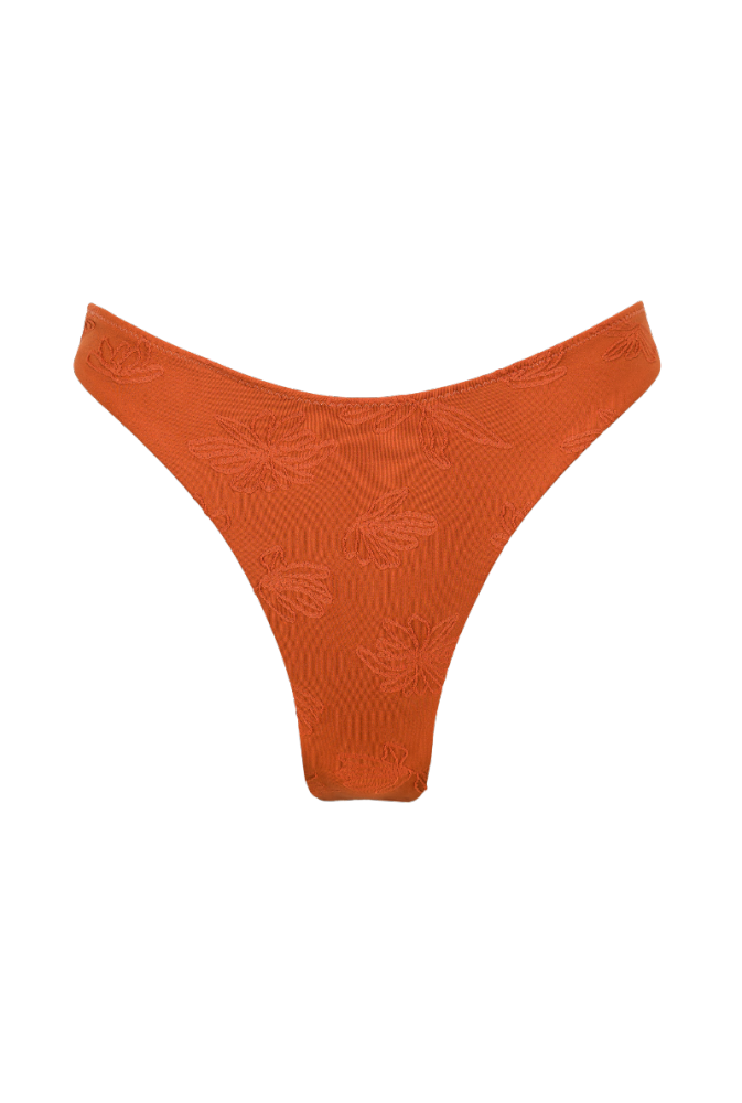 Bas de maillot tanga Agathe - Terracotta