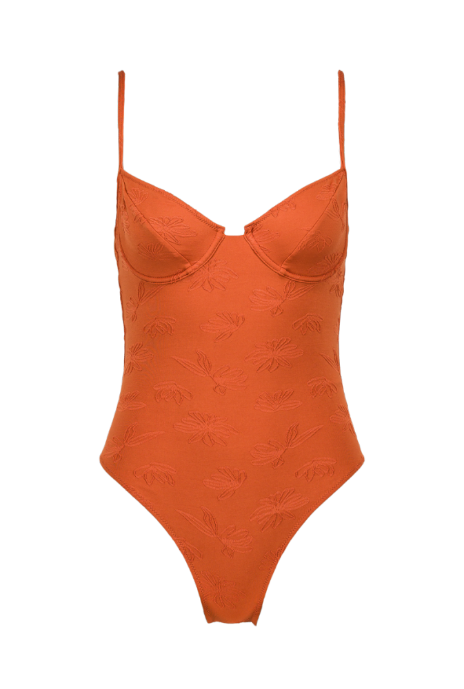 Maillot une pièce armaturé Joana - Terracotta