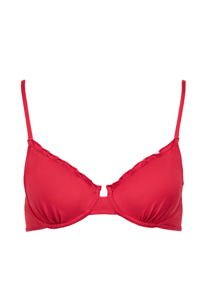 Haut de maillot armaturé Marcia - Rouge framboise