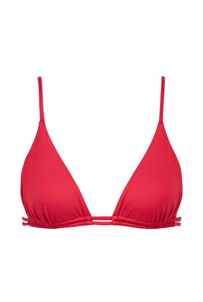 Haut de maillot triangle Mélanie - Rouge framboise