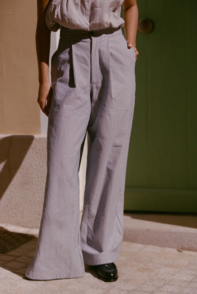 Pantalon Justine - Rayures bleues