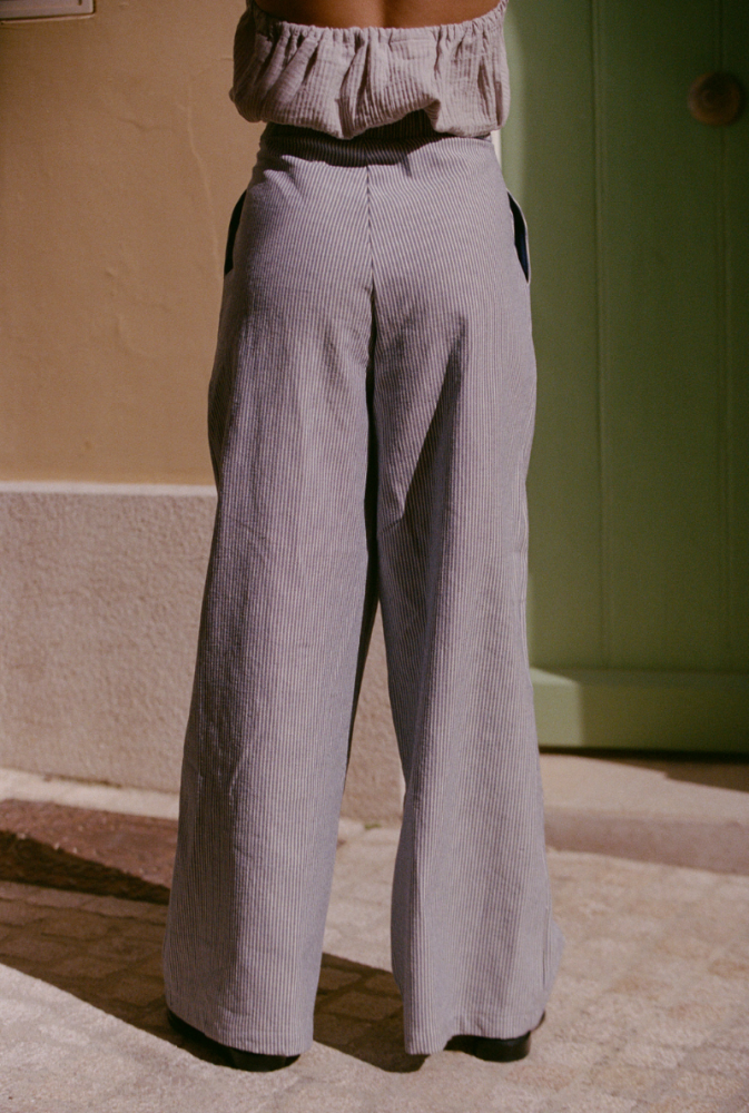 Pantalon Justine - Rayures bleues