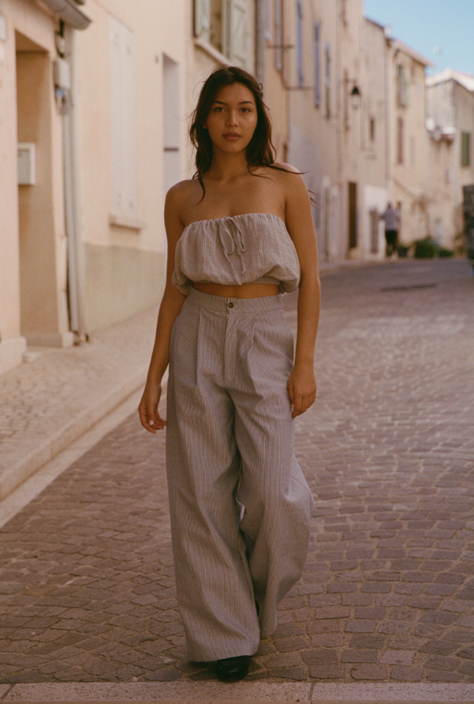 Pantalon Justine - Rayures bleues