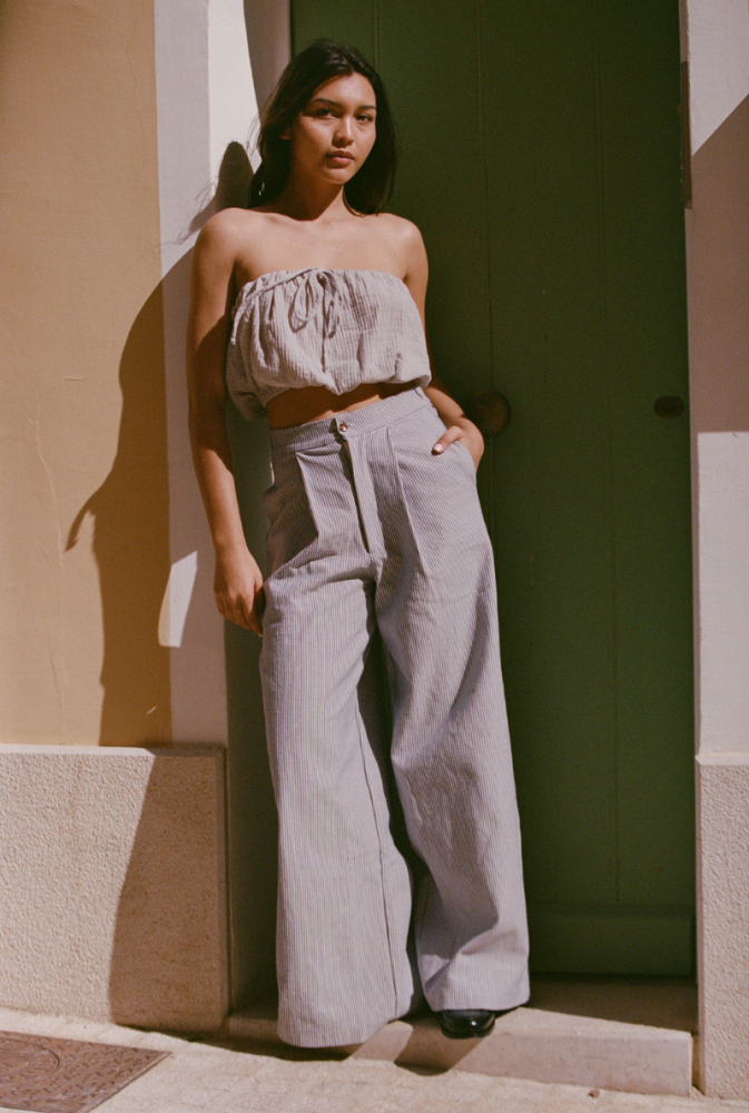 Pantalon Justine - Rayures bleues
