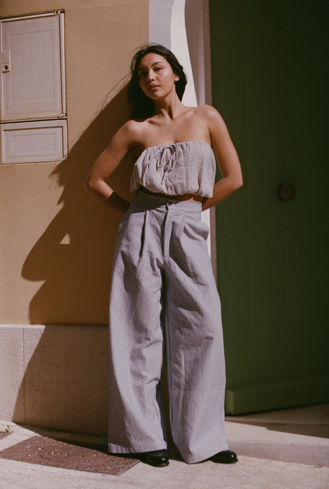 Pantalon Justine - Rayures bleues