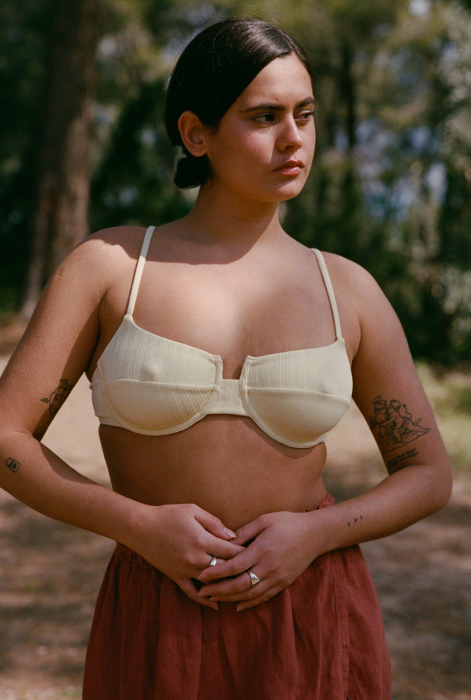 Haut de maillot armaturé Léa - Jaune