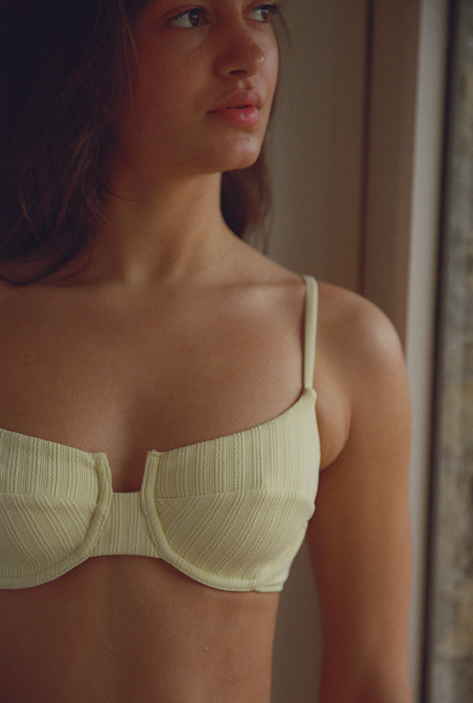 Haut de maillot armaturé Léa - Jaune