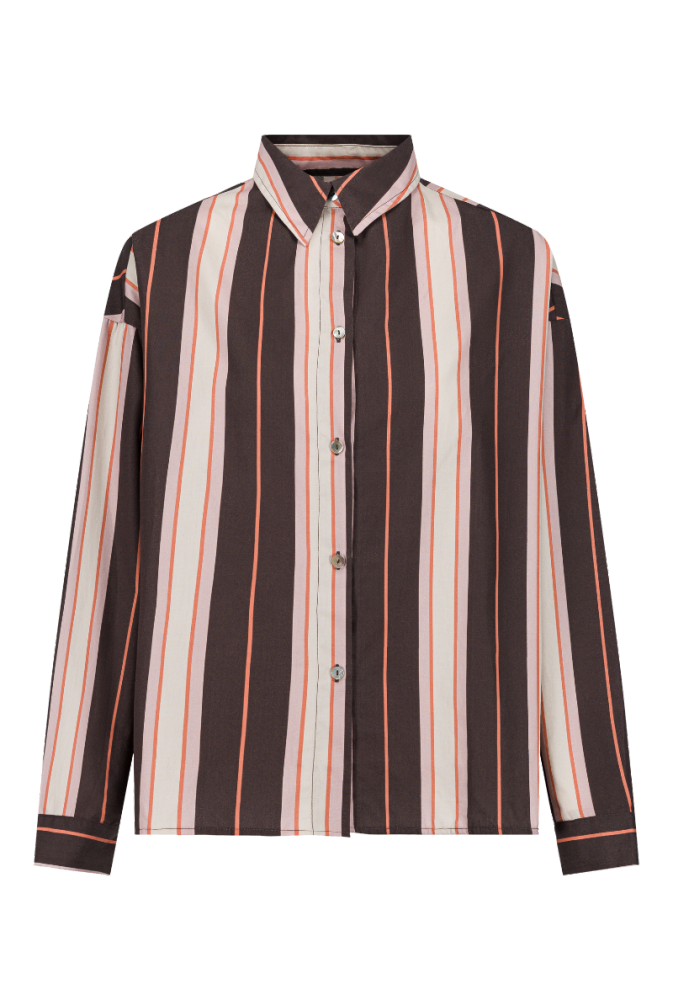 Chemise Lucile - Rayures prune