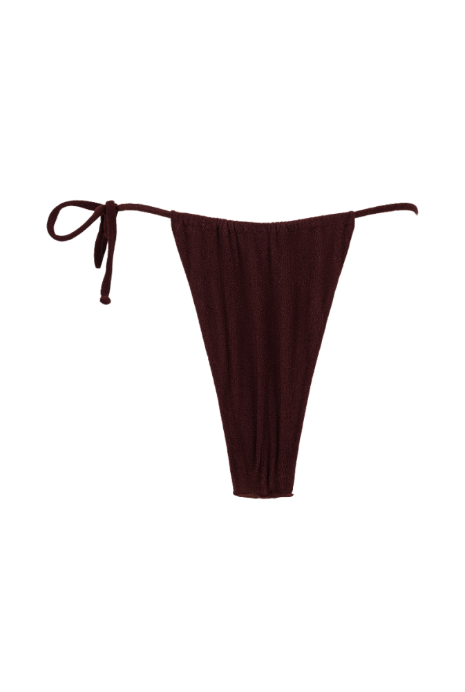 Bas de maillot tanga Pauline - Marron