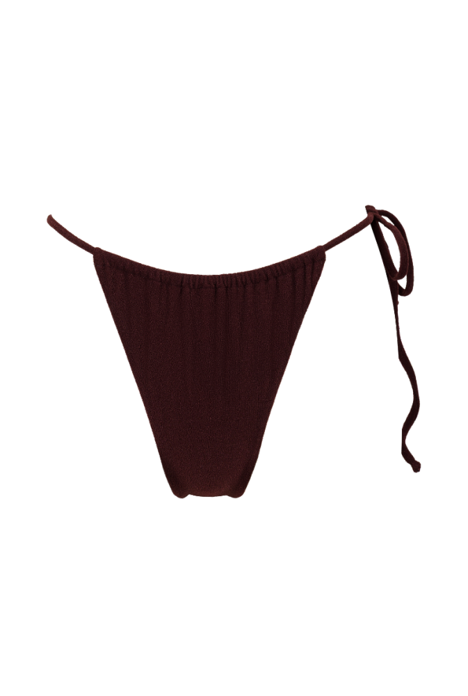 Bas de maillot tanga Pauline - Marron