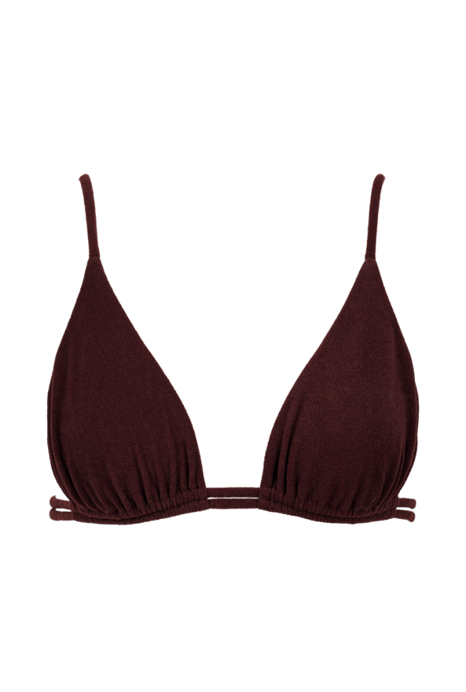 Haut de maillot triangle Mélanie - Marron