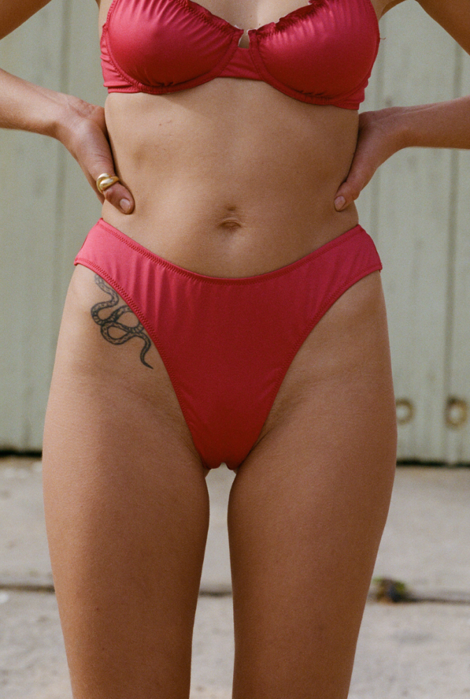 Bas de maillot culotte Cocoa - Rouge framboise
