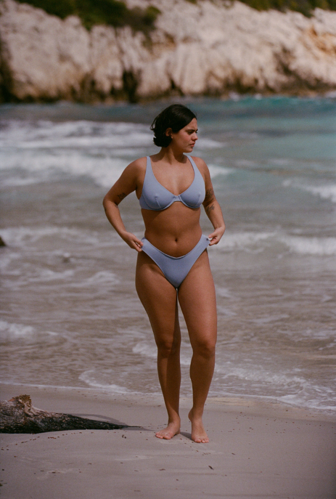 Bas de maillot culotte Grace - Bleu lavande
