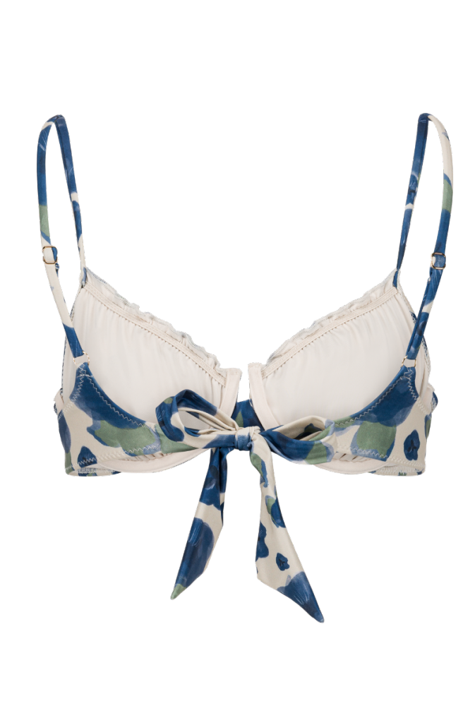 Haut de maillot armaturé Marcia - Fleurs bleues
