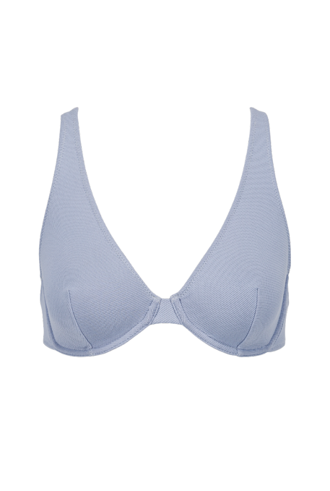 Haut de maillot armaturé Marilou - Bleu lavande