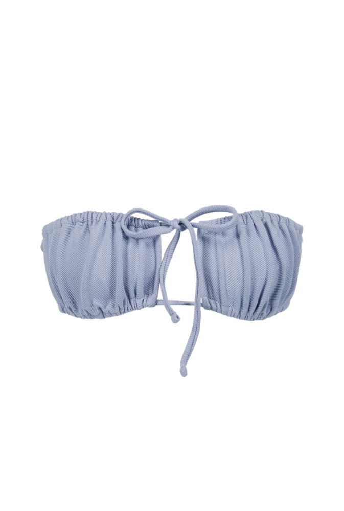 Haut de maillot bandeau Mado - Bleu lavande