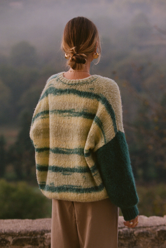 Pull Marlène Rougier x Nénés - Rayures Vertes