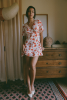 Robe courte Laura - Imprimé Fleurs rouges
