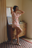 Robe courte Laura - Imprimé Fleurs rouges
