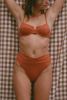 Bas de maillot culotte taille haute Myrto - Terracotta
