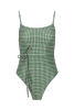 Maillot une pièce Ellis - Carreaux vert
