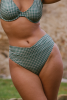 Bas de maillot culotte taille haute Myrto - Carreaux vert
