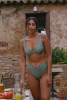 Bas de maillot culotte taille haute Myrto - Carreaux vert