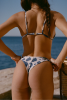 Bas de maillot tanga Agathe - Fleurs bleues