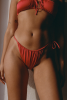 Bas de maillot tanga Pauline - Rouge framboise