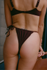 Bas de maillot tanga Pauline - Marron