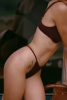 Bas de maillot tanga Pauline - Marron