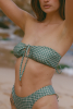 Haut de maillot bandeau Mado - Carreaux vert