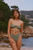 Haut de maillot bandeau Mado - Carreaux vert