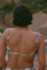Haut de maillot brassière Manon - Fleurs bleues