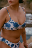 Haut de maillot brassière Manon - Fleurs bleues