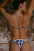 Haut de maillot triangle Mélanie - Fleurs bleues