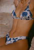 Haut de maillot triangle Mélanie - Fleurs bleues