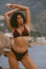 Haut de maillot triangle Mélanie - Marron